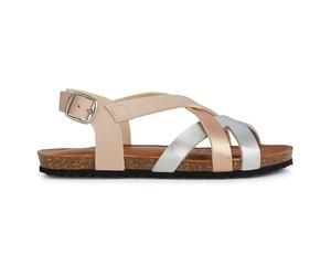 Geox Fille J Sandal Chilene Gir, Dk Rose Silver, 24 EU