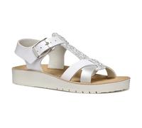 Geox Fille J Sandal Costarei Gi, White Silver, 36 EU