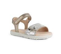 Geox Fille J Sandal Haiti Girl Sandales, Beige/Platinum, 34 EU
