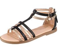 Geox Fille J Sandal Karly Girl Sandales, Black/Platinum, 38 EU