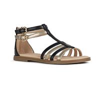 Geox Fille J Sandal Karly Girl Sandales, Black/Platinum, 39 EU