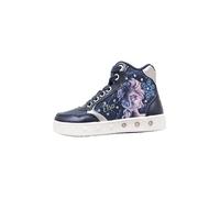 Geox Fille J Skylin Girl E Sneakers, Navy/Platinum, 34 EU
