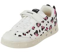 Geox Fille J Skylin Girl E Sneakers, White/Black, 32 EU