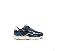 Geox Flexyper A - Baskets enfant respirantes cuir/tissu, scratch, semelle EVA, bleu 29