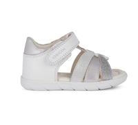 Geox Garçon Fille B Sandal Alul Girl, Blanc/Argent, 25 EU