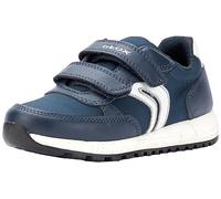 Geox J ALBEN Boy E Basket, Bleu Marine/Blanc, 35 EU