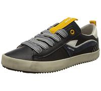 Geox Garçon J Alonisso Boy B Sneakers, Navy/Yellow, 37 EU