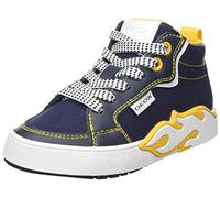 Geox Garçon J Alphabeet Boy Basket, Bleu Marine Jaune, 24 EU