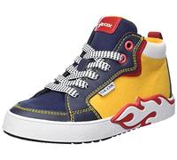 Geox Garçon J Alphabeet Boy Basket, Bleu Marine Jaune, 30 EU