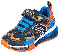 Geox Garçon J Bayonyc Boy A Sneakers, Navy/Orange, 35 EU