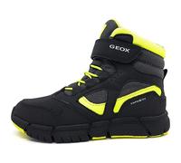 Geox Garçon J Flexyper Boy Abx Bateau cheville, Black Lime, 36 EU