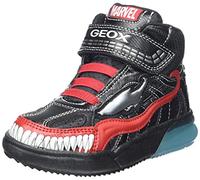 Geox Garçon J Grayjay Boy D Sneakers, Black/Red, 24 EU