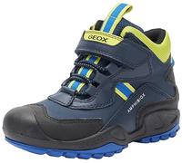 Geox Garçon J New Savage Boy Basket, Navy Lime Green, 24 EU