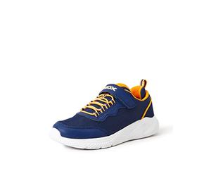 Geox Garçon J Sprintye Boy E Sneakers, Navy/Orange, 35 EU