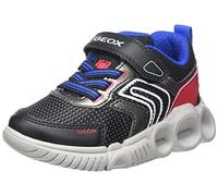 Geox Garçon J Wroom Boy B Sneakers, Black/Red, 32 EU