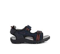 Geox Garçon Jr Sandal Strada A Sandales, Navy/Dk Red, 34 EU