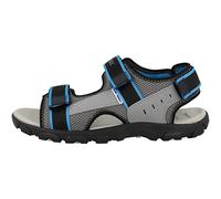 Geox Garçon Jr Strada Sandal, Gris Foncé Lt Bleu, 35 EU