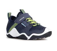 Geox Garçon Jr Wader Basket, Bleu Marine Citron Vert, 28 EU