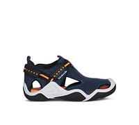 Geox Garçon Jr Wader SANDALS, Bleu Marine Orange Fluo, 34 EU