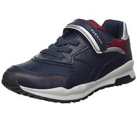 Geox Garçon Pavel A Baskets Basses,Bleu Marine Dk Rouge,34 EU