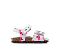 Geox Girl's B Chalki Sandal, White Fluofuchsia, 9 UK Child