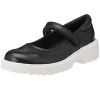 Geox Girl's J Casey P Ballet Flat, Noir/Blanc, 1.5 UK
