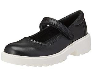 Geox Girl's J Casey P Ballet Flat, Noir/Blanc, 1 UK