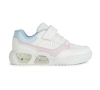 Geox Girl's J Illuminus Sneaker, Blanc/Rose, 35 EU