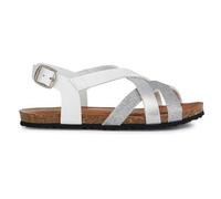 Geox Girl's J Sandal Chilene Gir, Blanc argenté, 11 UK Child
