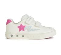 Geox Girl's J Skylin Sneaker, Blanc Fuchsia, 10 UK Child