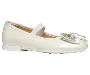 Geox Girl's Jr Plie' D Ballet Flat, Blanc, 10 UK Child