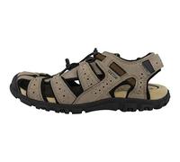 Geox Homme Uomo Sandal Strada B Sandales, Taupe/Black, 43 EU
