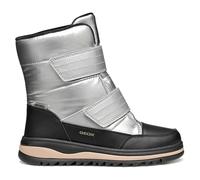 Geox J Adelhide Girl B AB Bottes Hautes au Genou, Argenté/Noir, 38 EU