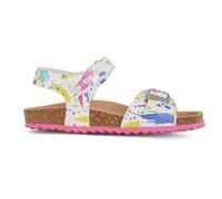 Geox J Adriel Girl C Sandale, Blanc/Fuchsia, 26 EU