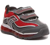 GEOX J Android B.C Enfants Deux Bretelles Trainer avec Gel Sole en Gris Rouge