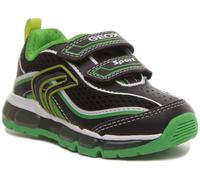 Geox J Android Unisex 2 Strap Hook Loop Trainer En Noir Vert Taille UK 1 - 13