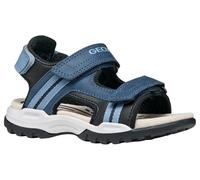 Geox J Borealis Boy A Sandales, Noir/Effet Denim, 35 EU