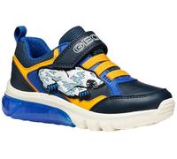 Geox J Ciberdron Boy Basket, Bleu Marine/Jaune, 32 EU