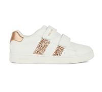 Geox J Eclyper Girl A Basket, Blanc/Or rosé, 34 EU