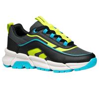 Geox J FLEXYPER Plus Boy Baskets pour garçon Noir/Bleu LT Taille 33 EU, Black Lt Blue, 33 EU