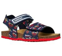 Geox J Ghita Boy C Sandales, Bleu Marine/Rouge, 34 EU