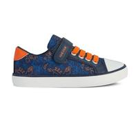 Geox J Gisli Boy B Baskets pour garçon, Bleu Marine/Orange., 35 EU