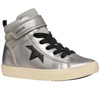 Geox J Gisli Girl Basket, DK Silver Black, 24 EU