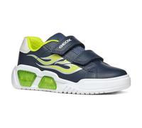 Geox J Illuminus Boy A Basket, Bleu Marine/Vert Citron, 32 EU