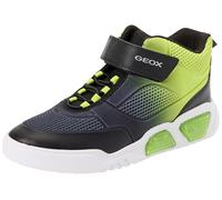 Geox J ILLUMINUS Boy B Basket, Black/Lime, 34 EU