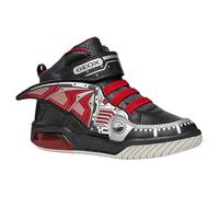 Geox J INEK Boy B Basket, Black/Red, 35 EU