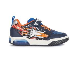 Geox J Inek Boy B Baskets pour Homme, Bleu Marine/Orange., 37 EU