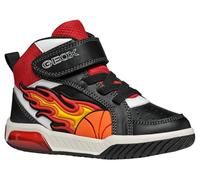 Geox J Inek Boy Basket, Noir/Rouge, 32 EU