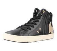 Geox J Kalispera Girl A Basket, Noir Platine Noir, 33 EU