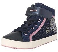 Geox J Kalispera Girl Basket, Bleu Marine DK Rose, 28 EU